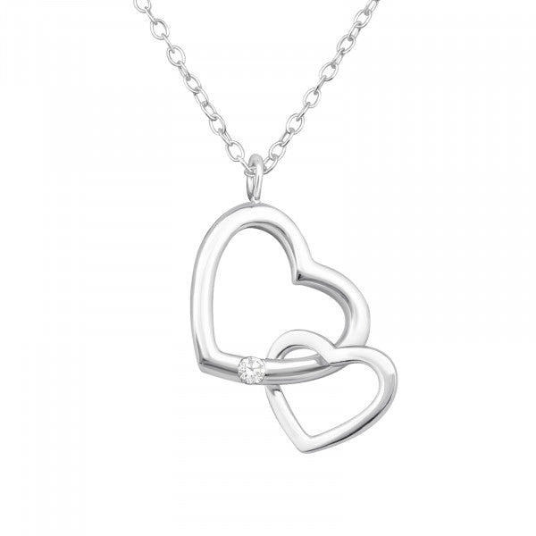 Sterling Silver Double Heart Necklace – Meaningful, Minimal