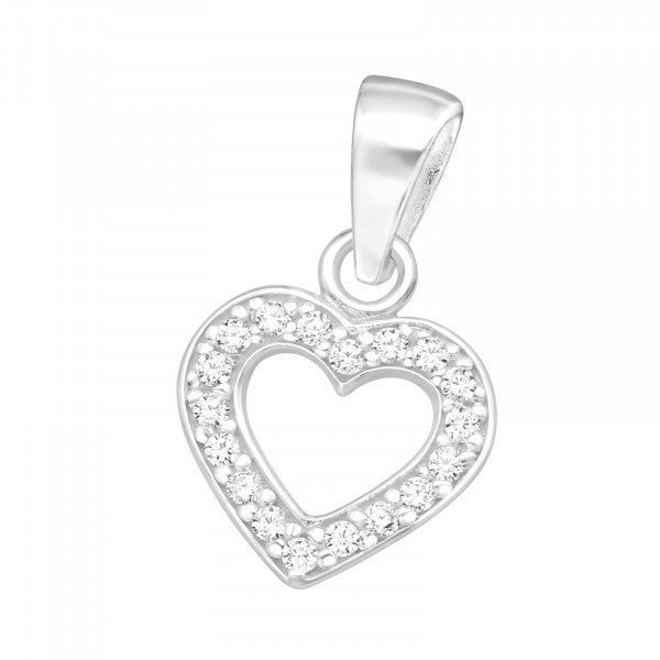 Sterling Silver Open Heart Necklace with CZ – Classic, Sparkly & Gift-Ready (18″ / 20″ / 22″)