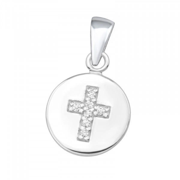 Sterling Silver Cross Disc Necklace – Simple, Meaningful & Everyday (18″ / 20″ / 22″)