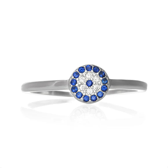 Evil Eye Sapphire Ring (Sterling Silver 925)