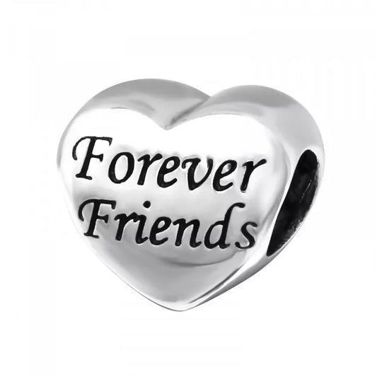 Sterling Silver “Forever Friends” Heart Charm