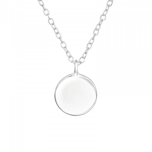 Personalized Sterling Silver Disc Necklace – Minimal, Elegant