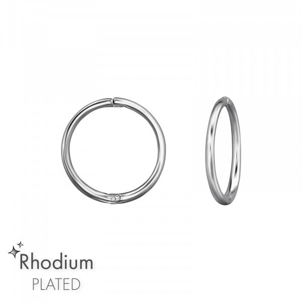 Sterling Silver Rhodium-Plated Seamless Hoops – Everyday Minimal Essential