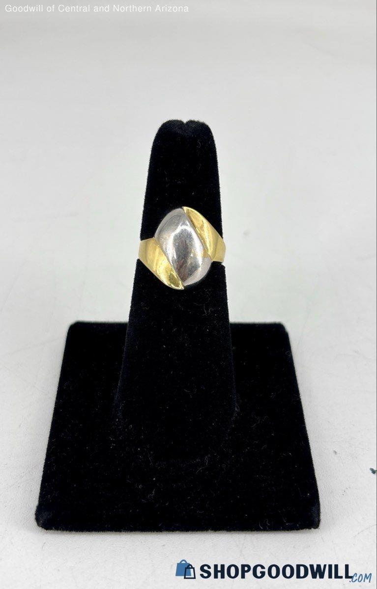 The Orbit 18K multi-tone gold ring — real front view