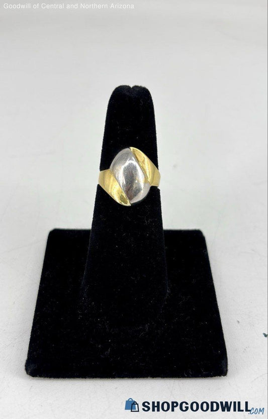 The Orbit 18K multi-tone gold ring — real front view