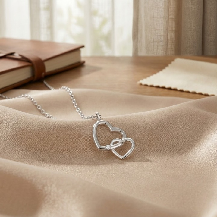 The Space Between Us — Interlocking Hearts Necklace