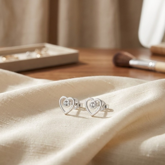 Sterling Silver Open Heart Stud Earrings – Light, Sweet &amp; Everyday