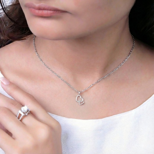 Sterling Silver Double Heart Necklace – Meaningful, Minimal